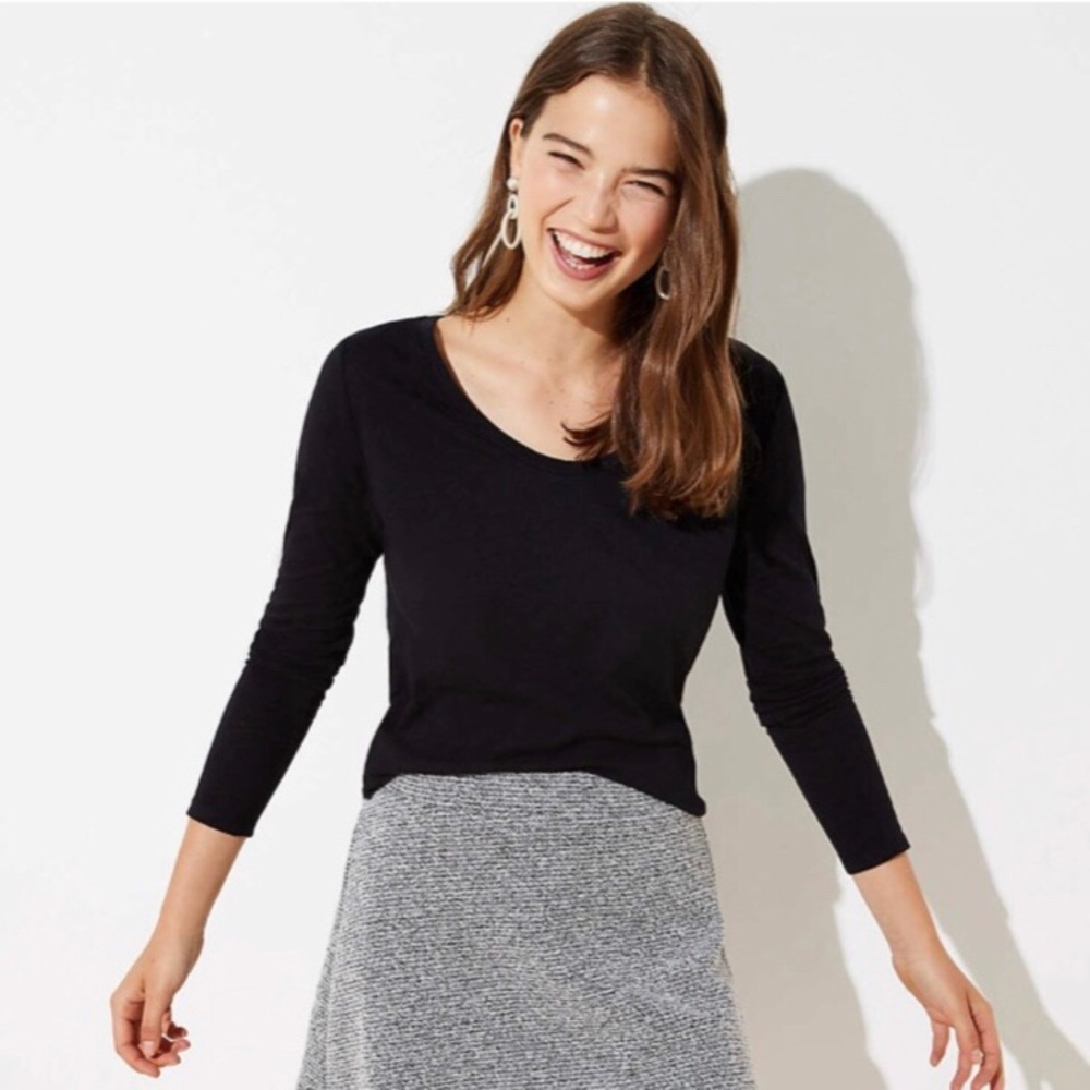 NWT, Loft Black Vintage Soft Long Sleeve Tee!